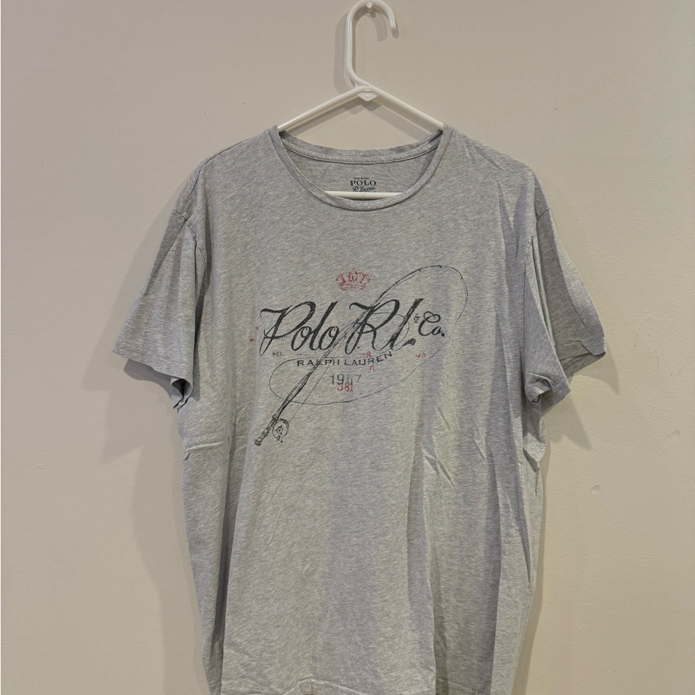 Polo by Ralph Lauren Fishing Light Gray Graphic Tee